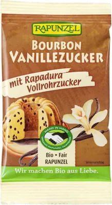 Produktbild von BOURBON VANILLAZUCKER MIT RAPADURA VOLLROHRZUCKER  8 g - RAPUNZEL