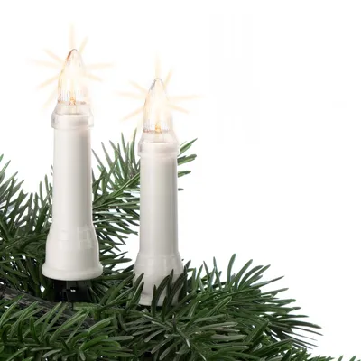 Produktbild von Lichterkette Kerzen außen, 30 Lichter, Lichtlänge 1305cm, Schaft weiß, Stecker
