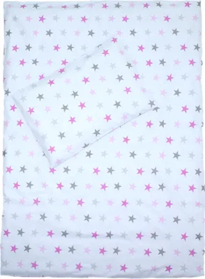 Produktbild von 2 teilige Baby Kinder Bettwäsche 100% Baumwolle - Primawela - 13. Star Rosa