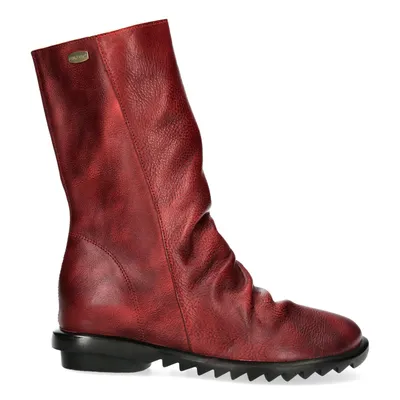 Zdjęcie produktu dla Laura Vita, damskie botki typu slouchy, skórzane, z marszczonymi fragmentami, model Cyrielle 10, kolor: czerwony, bordo, rozmiar: 39 EU