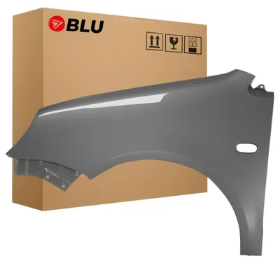 Obrázek produktu pro BLU Blatník náhrada pro VW Volkswagen Polo 9N IV 4 LD7V Levý Stříbrný SilberGrau | 2001-2005 | Přední | Lakovaný | Připravený k montáži