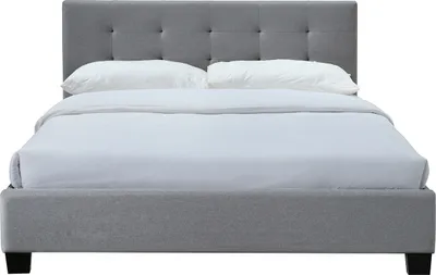 Produktbild von Miliboo - Bett 160 x 200 Stoff Grau gepolstert MARQUISE