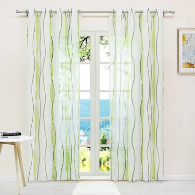 Produktbild von Transparenter Vorhang mit Wellenmuster, 140x245 cm