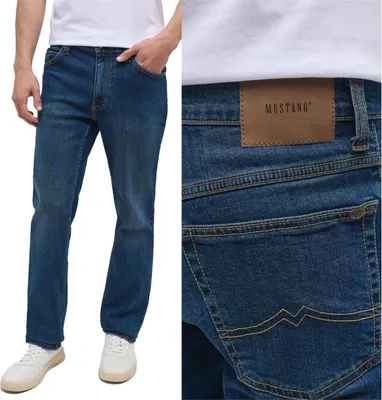 Immagine prodotto di MUSTANG, Herren Jeanshosen, Vestibilità dritta, TRAMPER STRAIGHT, W34 L34, Blau, Jeans, baggyjeans, buggy
