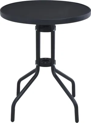 Produktbild von vidaXL Gartentisch Schwarz 60 cm Stahl und Glas