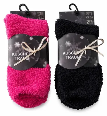 Produktbild von Sockswear 4 Paar Kuschelsocken 35-42 Uni Bettsocken Damen Kuschel Socken Haussoc