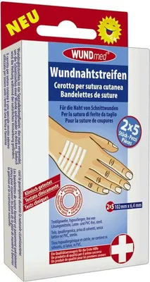 Productafbeelding van WUNDmed® 02-090 WUNDmed® Pflaster Wundnahtstreifen 02-090 weiß 10,2 cm x 6,4 mm, 10 St.
