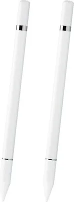 Produktbild von INF Stylus Stift mit Schreibfunktion, 2 in 1 Eingabestifte Kapazitive Disc-Spitze Stift Kompatibel Mit Allen Touchscreens (Weiß) 2er-Pack
