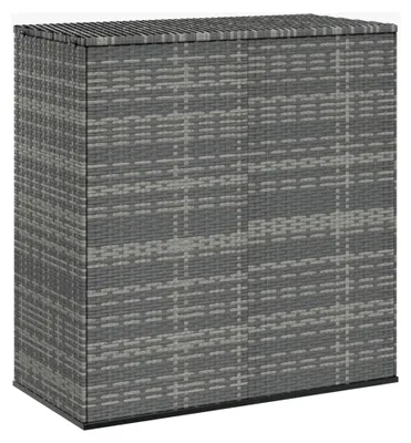 Produktbild von Kissenbox für den Garten, Aufbewahrungsbox aus PE-Rattan, 100x49x103,5 cm Grau