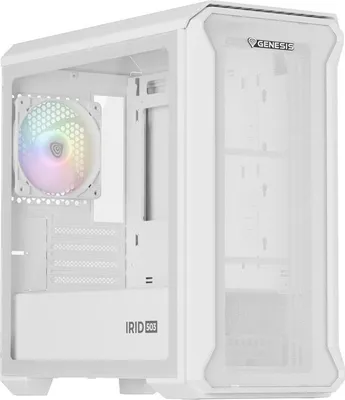 Produktbild von GENESIS Irid 503, Mini Tower, PC, Transparent, Weiß, micro ATX, Mini-ITX, Gaming, Multi