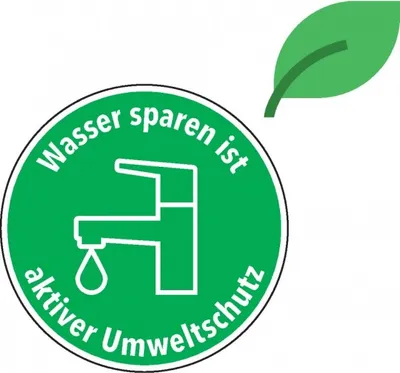 Produktbild von Dreifke® Aufkleber | Hinweisschild Wasser sparen ist aktiver Umweltschutz, KR...