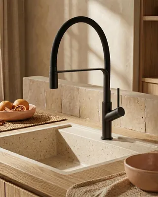 Immagine prodotto di Miscelatore cucina flessibile Imola nero opaco