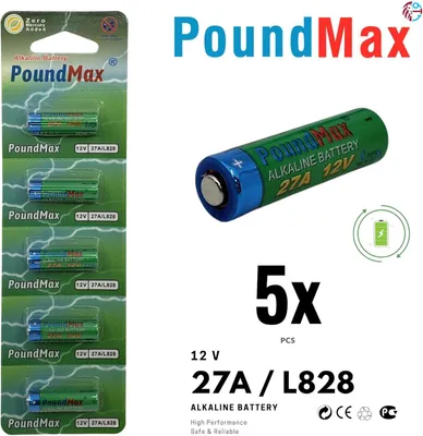 Immagine prodotto di 5x PoundMax 27A L828 Batterie alcaline speciali 12V A27 V27A LR27A MN27 GP27A