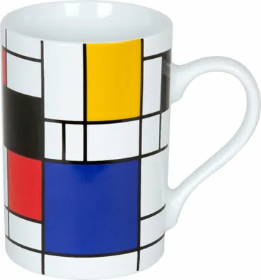 Image de Könitz Mug Hommage à Mondrian - Small Fragments Mug, tasse à café, tasse à café, tasse à café, tasse à thé, porcelaine, multicolore, 240 ml, 11 1 003 1907
