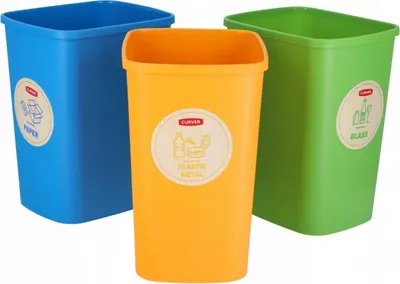 Zdjęcie produktu dla Curver Zestaw Koszy 3X25L Eco Friendly /Niebieski, Zielony, Żółty