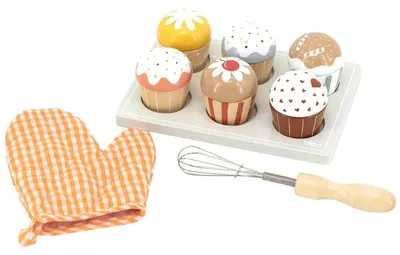 Produktbild von Tryco Holz Cupcakes Backset - Spielzeug Cupcakes Set für Kinder