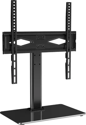 Image de SucceBuy Support TV 32-55 pouces, support TV universel pivotant, support portable au sol réglable en hauteur avec base en verre trempé, idéal pour la chambre à coucher et le salon