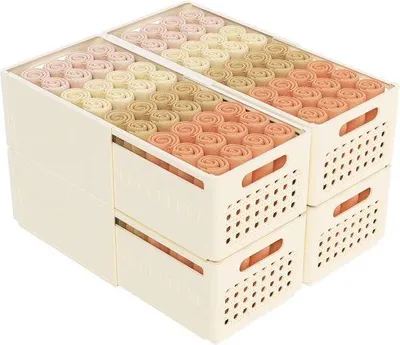 Productafbeelding van Famanu opbergers voor laden - 28-47 cm - inklapbaar - met compartimenten - kunststof - set van 4