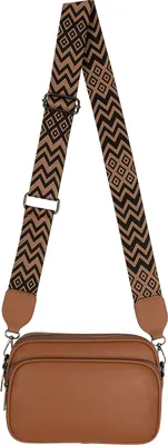 Produktbild von Umhängetasche (7038) Bauchtasche Crossbody-Bag Kunstleder Italy-Design BROWN