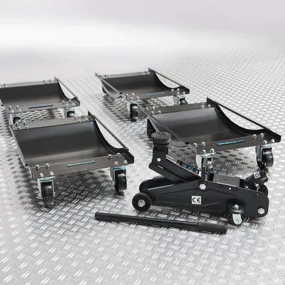 Produktbild von Rangierhilfen 4er-Set und Wagenheber