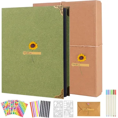 Zdjęcie produktu dla Omgoods - Album do samodzielnego tworzenia, 60 czarnych stron, kreatywny album do scrapbookingu
