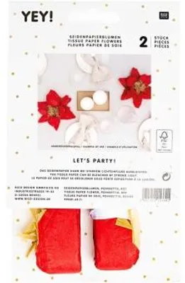 Produktbild von Seidenpapierblumen, Poinsettie, Rot