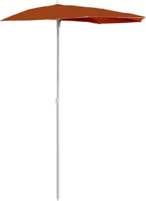 Obrázek produktu pro Zahradní půlkruhový slunečník s tyčí 180 x 90 cm terakotový