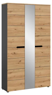 Produktbild von xonox.home Garderobenschrank Canu Basalt grau/ Artisan Nachbildung B/H/T: 105x190x37 cm