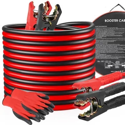 Zdjęcie produktu dla Kable rozruchowe, 6 metrów, 30 mm², 1500A, 12V/24V, z rękawicami, do samochodów osobowych i ciężarowych