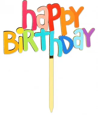 Image de Décoration de gâteau "Joyeux anniversaire" - Décoration en acrylique pour gâteau, idéale pour les filles et les garçons