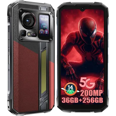 Produktbild von HOTWAV Outdoor Smartphone Hyper 7 PRO, 36GB RAM 256GB ROM, Rot, Android 14, Dual SIM 5G NFC GPS Wi-Fi Bluetooth OTG, Dimensity 7050, 10800mAh 33W, Ohne Vertrag, 200MP+24MP Kamera, 1.45 Zoll Rückdisplay, Campingleuchten, IP68/IP69K, Corning Gorilla Glass, Fingerabdruck Face ID, 6.6 Zoll 120Hz, 174.6 x 82.3 x 18.4 mm