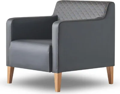 Produktbild von Arbeitszimmer-Set 4tlg 2x S-Sitzer 2x Sessel Schwarz Einfarbig Modern