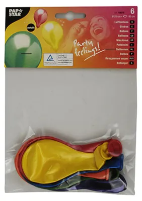 Zdjęcie produktu dla Papstar bunte Party Luftballons Metallic farbig sortiert 6 Stück