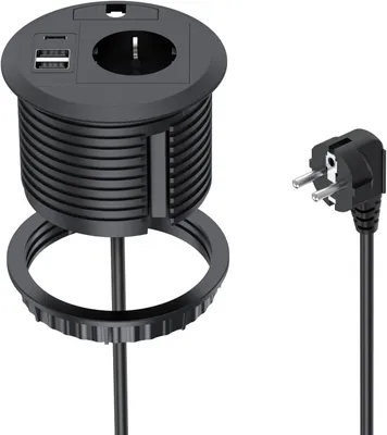 Obrázek produktu pro Vestavná zásuvka s dvěma porty USB-A, zapuštěná do povrchu