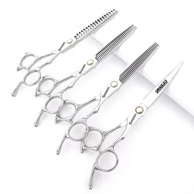 Produktbild von Haarschneider Set 6,5 Zoll 4 Stück Japanischer 440C Stahl Präzisionsschere Kammeinsteller