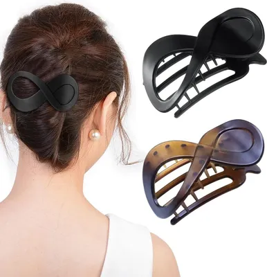 Produktbild von 2er Set Große Haarspangen Damen Schildpatt Haarklammer Französisch Hair Clip