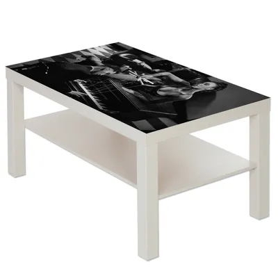 Produktbild von Couchtisch mit Motiv Piano Player schwarz/weiß : Weiß