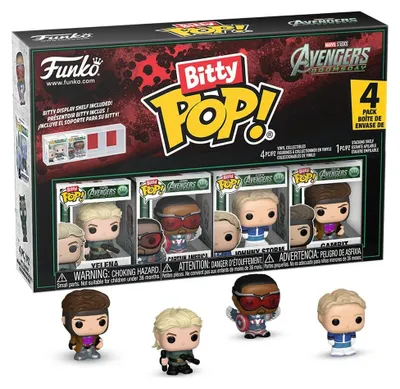 Immagine prodotto di Funko Blister con 4 figure Bitty POP, personaggi Marvel Studios, Avengers, Doomsday