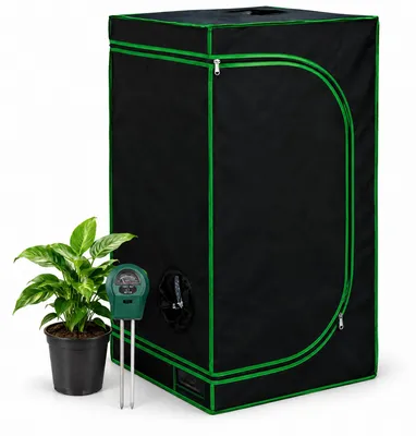 Produktbild von Hydroponic Growbox 60x60x180 cm mit Zelt, Reflexfolie & Feuchtigkeitsmesser