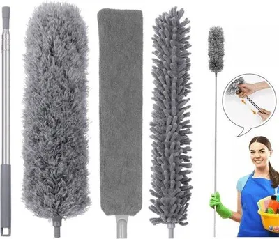 Image de Nettoyeur de sol 4 en 1 avec chiffon en microfibre, pour nettoyage humide et sec, et manche télescopique