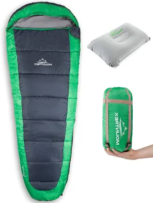 Immagine prodotto di Sacco a pelo estivo - Sacco a pelo leggero - Ideale per campeggio e viaggi - Ultraleggero, 850 grammi - Dimensioni: 205x75 cm - Colore: verde