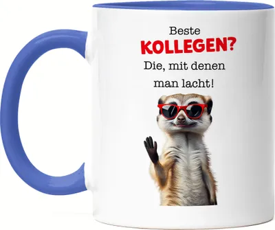 Produktbild von Beste Kollegen? Die mit denen man lacht Tasse Blau Jobwechsel Kollegin Geschenkidee