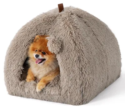 Produktbild von Katzenhöhle Iglu Katzenhaus Katzenbett - Plüsch - 44 x 44 cm - Abnehmbares Kissen