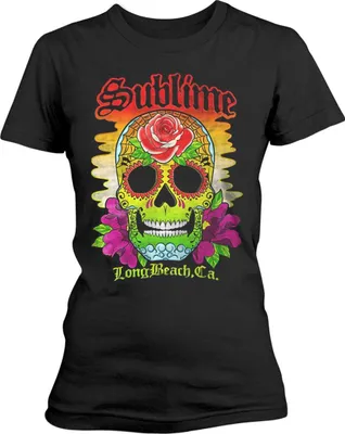 Produktbild von Sublime Colour Skull Black L Damen T-Shirt