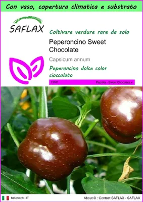Immagine prodotto di SAFLAX Garden to go - Peperoncino Sweet Chocolate - 10 semi - Capsicum
