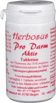 Produktbild von Herbosus Pro Darm Aktiv Tabletten mit B Vitaminen