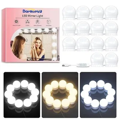 Zdjęcie produktu dla Lampa nad lustro 14 LED hollywood do makijażu ściemnialna 3 kolory