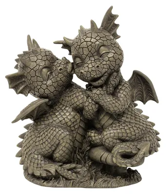 Produktbild von Gartenfigur Gartendrache - Modell First Love - Fantasy Figur Deko Drache süß