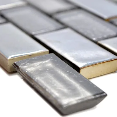 Produktbild von Glas Keramik Mosaikfliesen Mirasol Altgrau