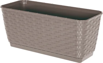 Produktbild von Blumenkasten Balkonkasten 300 mm aus Kunststoff- Farbe Mokka - wetterfest - Blumenkästen Balkonkästen Pflanzgefäße Pflanzkasten